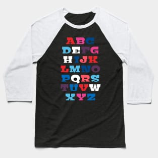 ABC alphabet - letters from A to Z Baseball T-Shirt